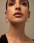 Claudine con zirconia pendientes oro