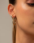Claudine con zirconia pendientes oro