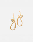 Calei zirconia drop earrings by PIERETTI in gold plating, handcrafted gold earrings with zirconia