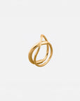 Cameron gold ring by PIERETTI, polished gold-plated design detail