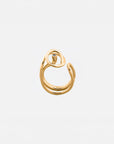 Coraline zirconia ring by PIERETTI, polished gold-plated ring with zirconia stone detail