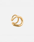Cala ear cuff by PIERETTI in gold plating, refined minimalist design with a modern sculptural shape