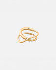 Cameron gold ring by PIERETTI in 18K gold plating, handcrafted gold-plated ring with modern design