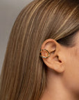 18K gold-plated Cala ear cuff by PIERETTI, lightweight handcrafted ear cuff for stacking and layering