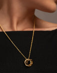Celine gold chain necklace by PIERETTI styled with modern look, minimalist pendant necklace