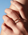 Ninon gold ring by PIERETTI styled with modern look, minimalist gold-plated ring