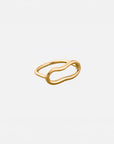 Ninon ring by PIERETTI in 18K gold plating, handcrafted gold-plated ring with modern design