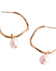 Hoops Noele L Oro con Perlas Redondas