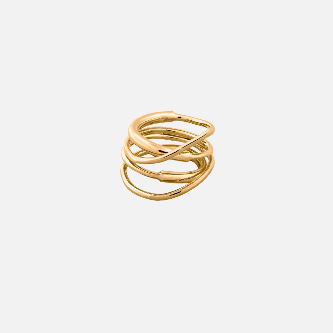 Cameron double gold ring