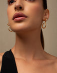 Claudine con zirconia pendientes oro