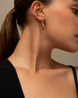 Claudine con zirconia pendientes oro