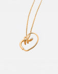 Chantal heart zirconia pendant necklace by PIERETTI in gold plating, gold chain necklace with zirconia heart