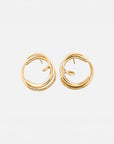 Cher gold earrings by PIERETTI in 18K gold-plated finish, handcrafted elegant earrings