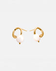 Clara freshwater pearl stud earrings by PIERETTI, handcrafted pearl earrings with natural pearls