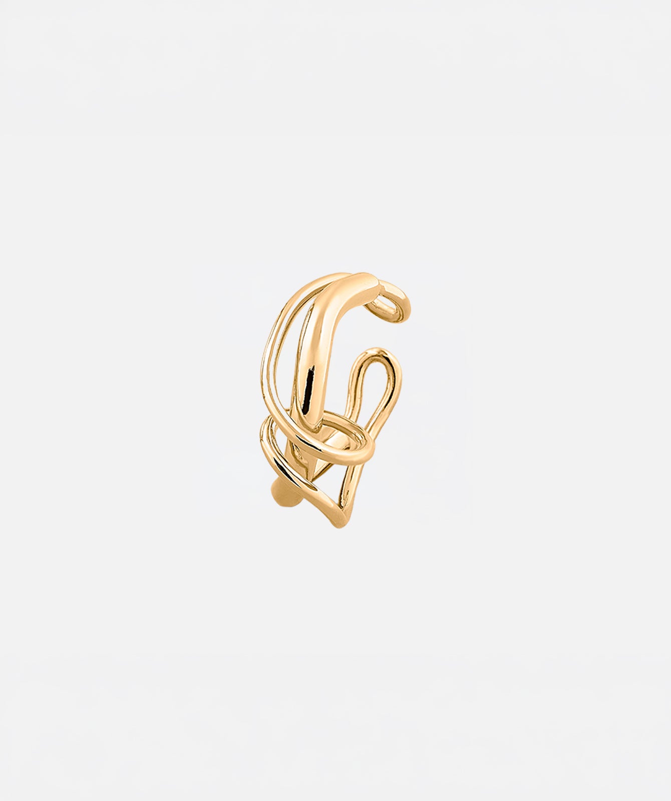 Colette twisted small ear cuff by PIERETTI in gold plating, handcrafted no piercing ear cuff