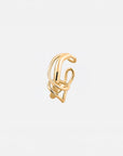 Colette twisted small ear cuff by PIERETTI in gold plating, handcrafted no piercing ear cuff