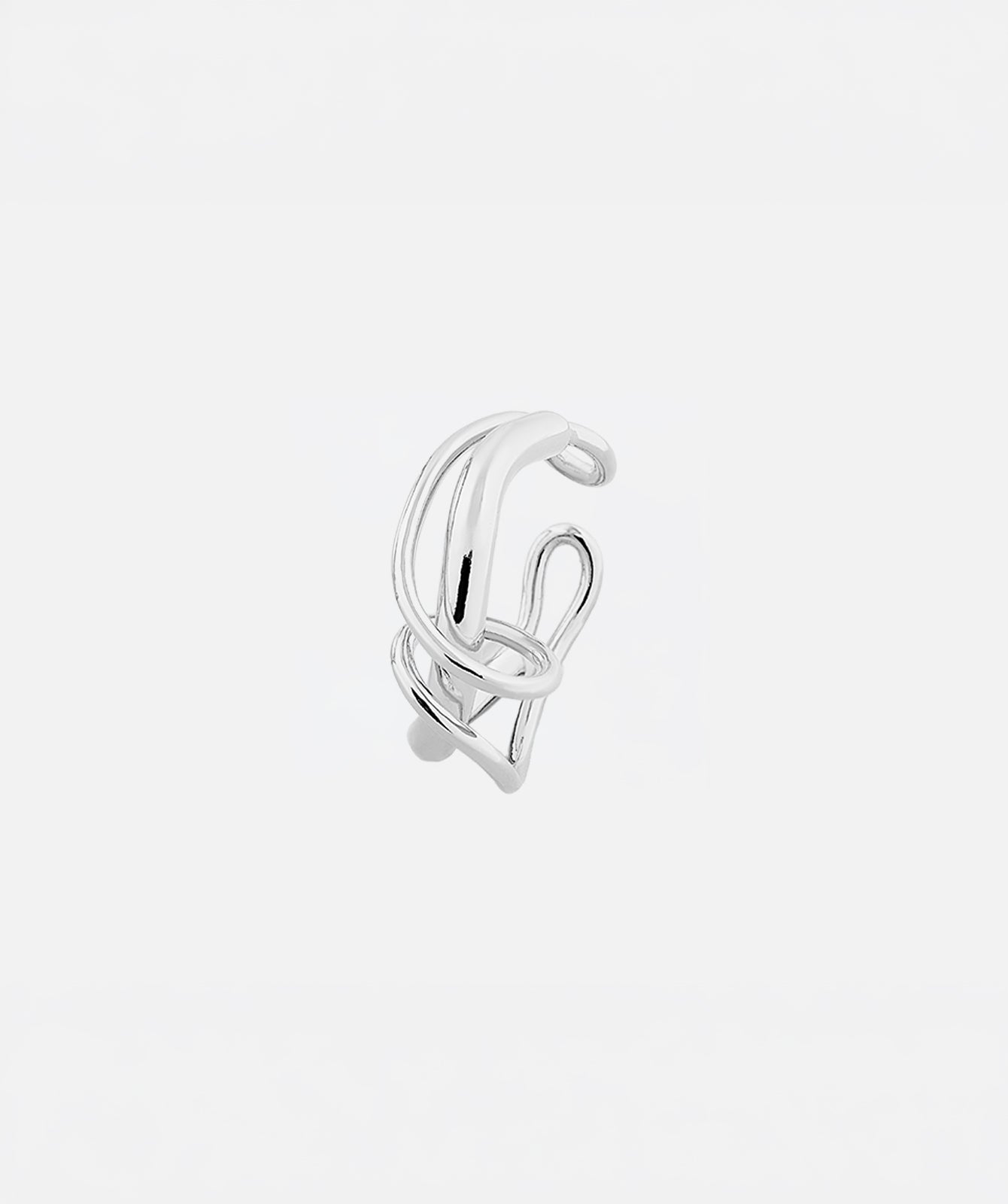 Colette twisted small ear cuff by PIERETTI in silver plating, handcrafted no piercing ear cuff
