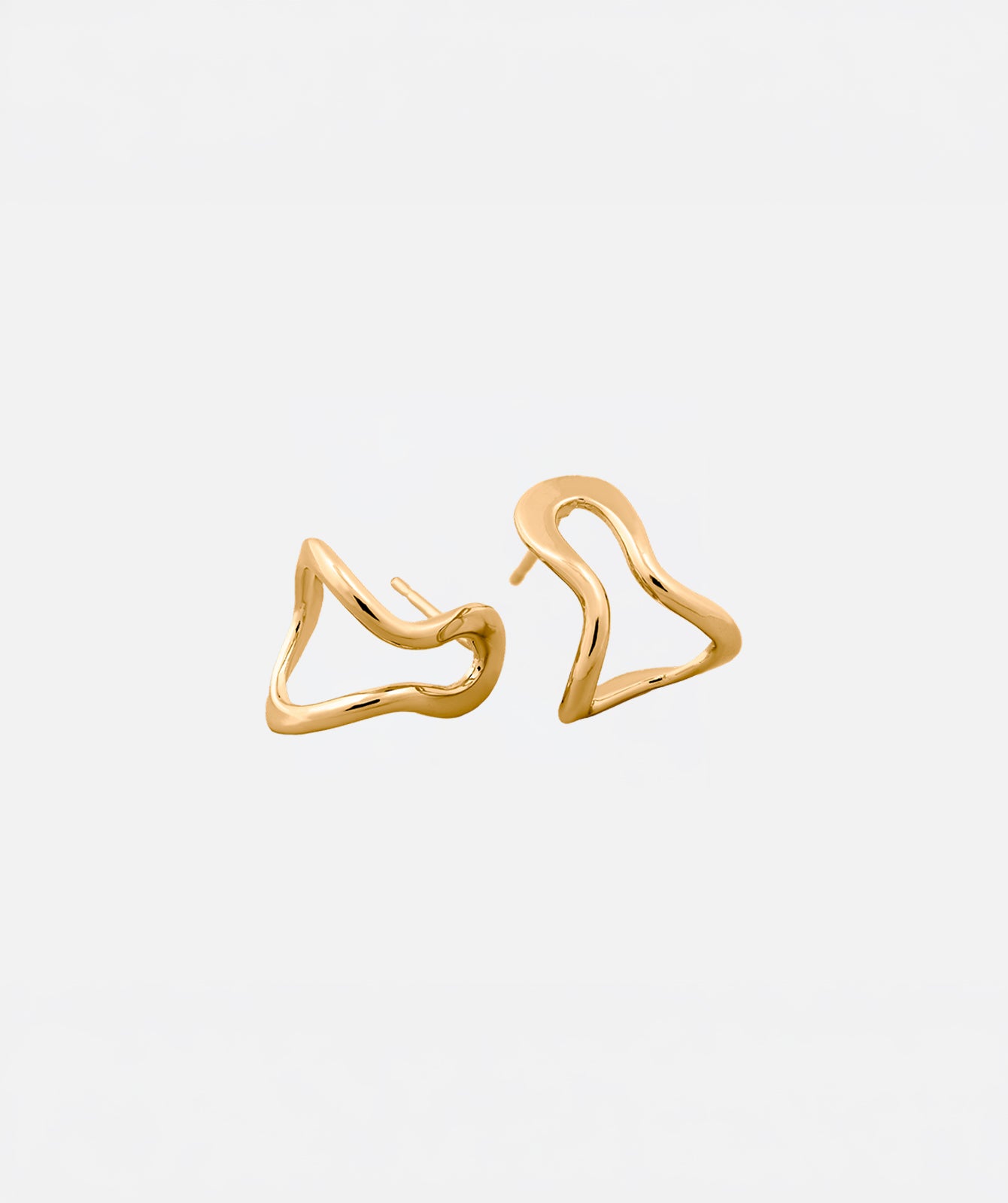 Conchi gold huggie earrings by PIERETTI in 18K gold plating, handcrafted small hoop earrings