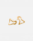 Conchi gold huggie earrings by PIERETTI in 18K gold plating, handcrafted small hoop earrings