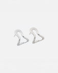 Conchi silver huggie earrings by PIERETTI, handcrafted small silver hoop earrings with modern design