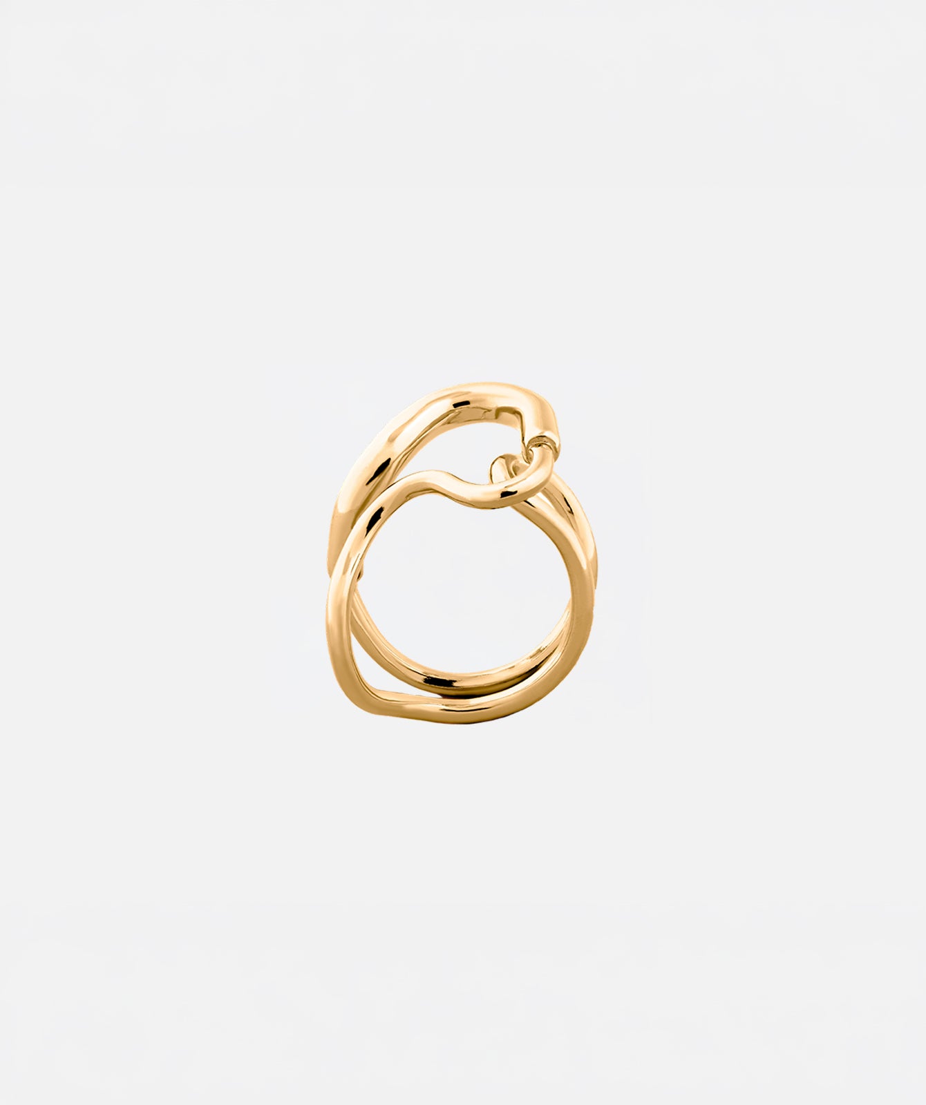 Cristine ring by PIERETTI in gold plating, polished finish with clean modern design