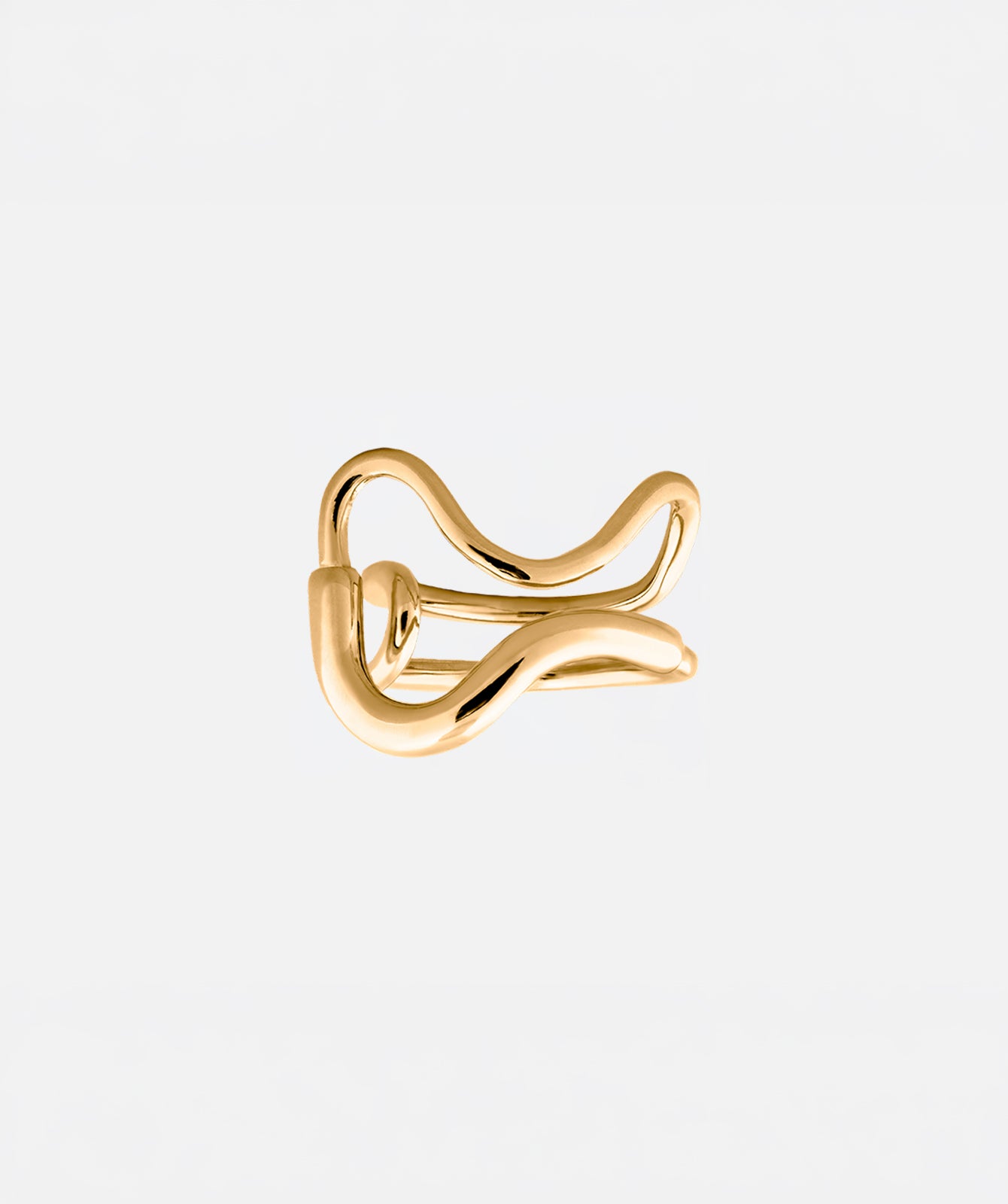 Cristine ring by PIERETTI in 18K gold plating, handcrafted gold-plated ring with modern design