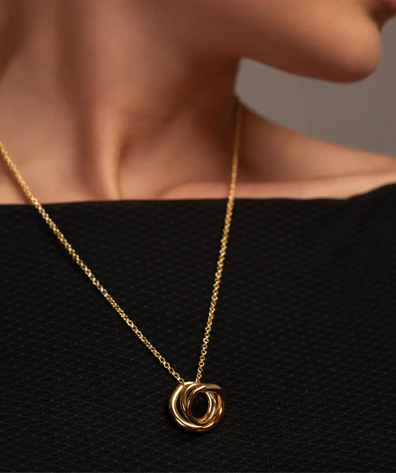 Celine gold chain necklace by PIERETTI styled with modern look, minimalist pendant necklace