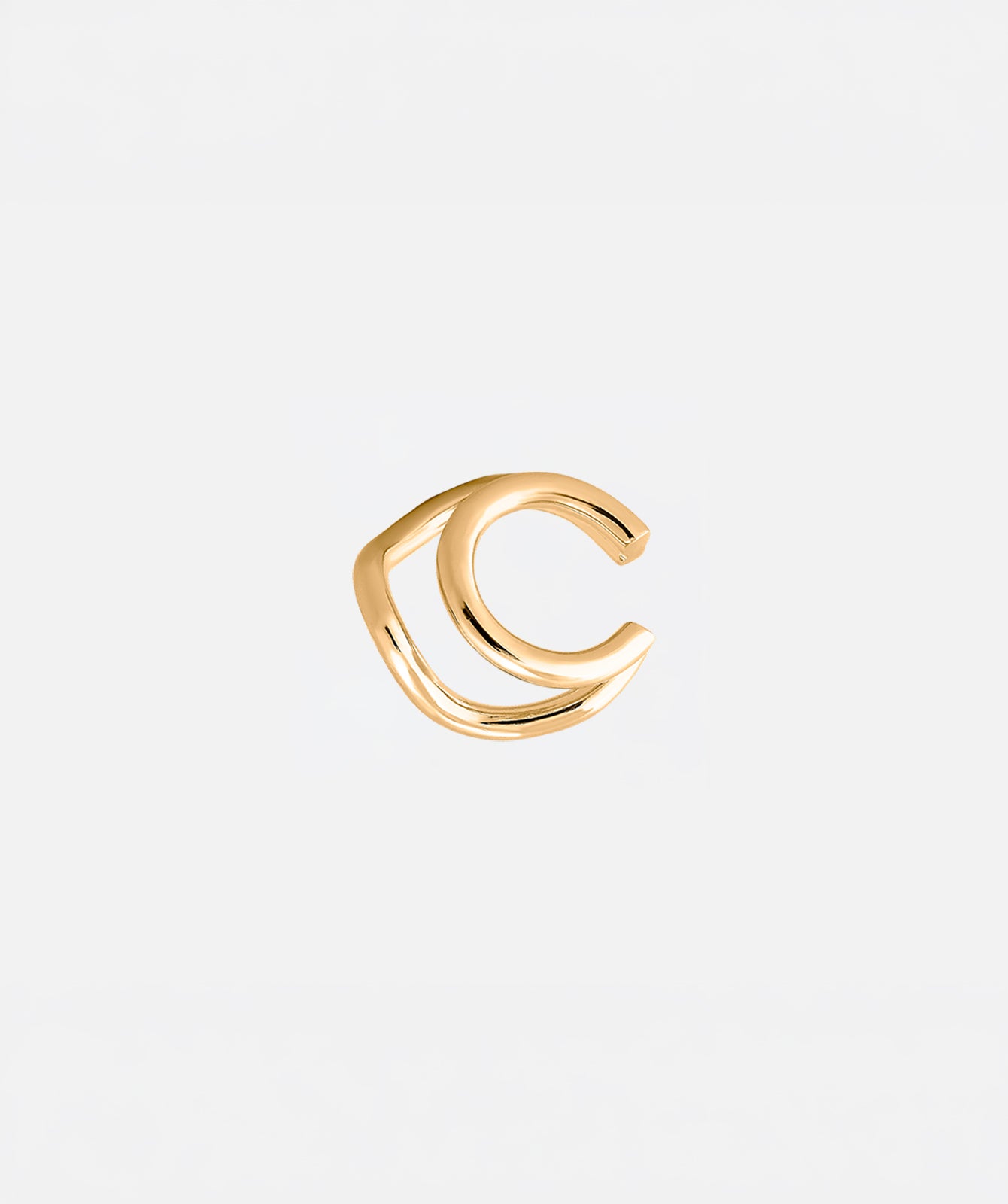 Naeva double ear cuff by PIERETTI in 18K gold plating, handcrafted no piercing ear cuff