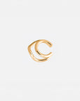 Naeva double ear cuff by PIERETTI in 18K gold plating, handcrafted no piercing ear cuff