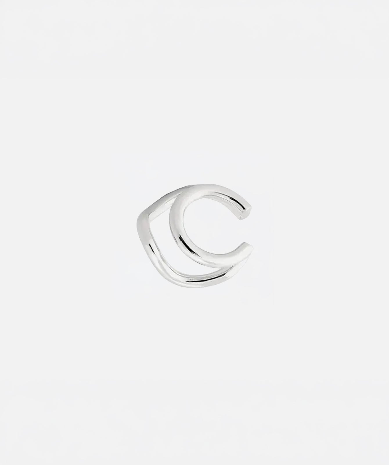 Naeva double ear cuff by PIERETTI in silver plating, handcrafted no piercing ear cuff
