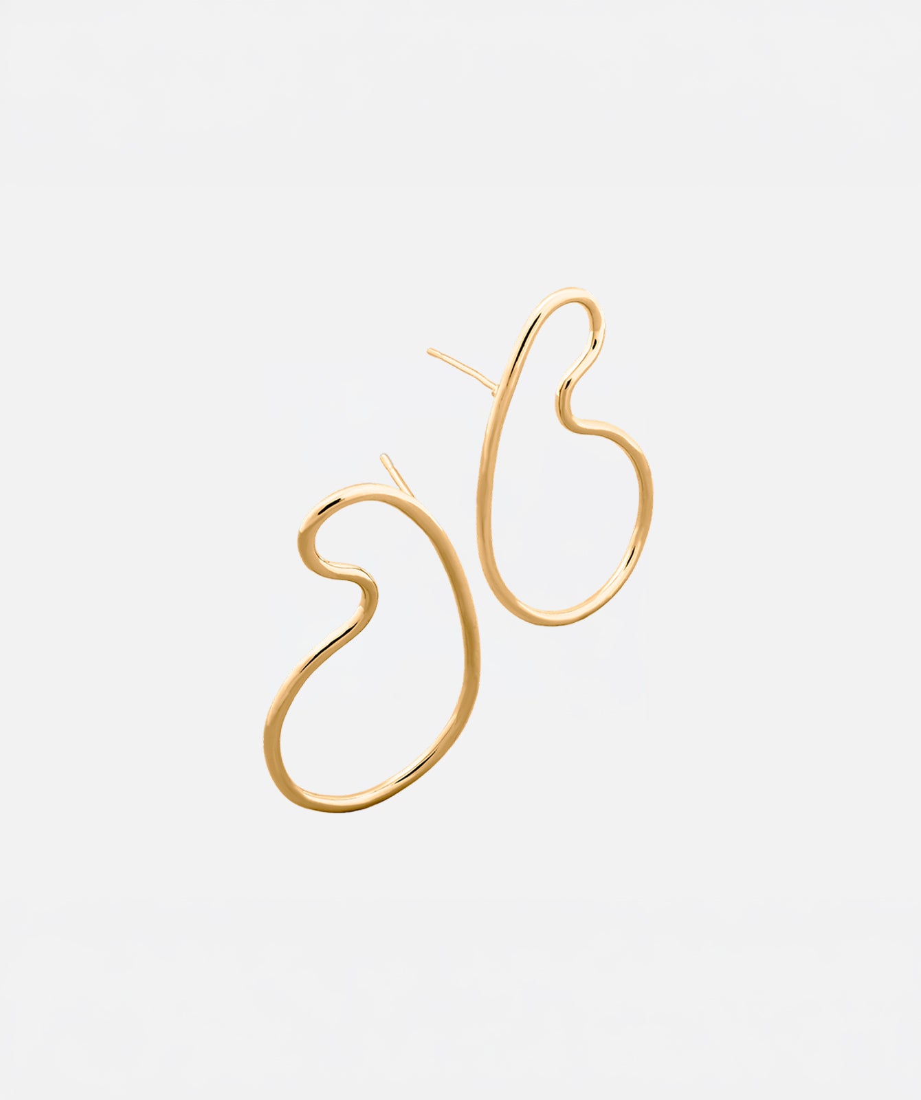 Naty sculptural curves drop earrings by PIERETTI in gold plating, handcrafted modern drop earrings