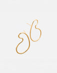 Naty sculptural curves drop earrings by PIERETTI in gold plating, handcrafted modern drop earrings
