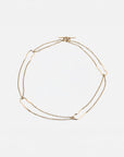 Nicole double chain necklace by PIERETTI in 18K gold plating, delicate layered gold necklace