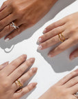 Double wave gold ring by PIERETTI, polished 18K gold-plated sculptural design detail