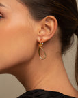 Calei zirconia drop earrings by PIERETTI, polished gold-plated design with zirconia detail