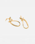 Calei zirconia drop earrings by PIERETTI styled with modern look, elegant gold earrings