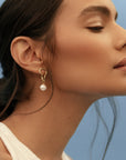 Neni earrings &amp; round pearls earrings &amp; round pearls
